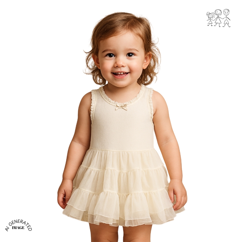 Copper Key White Toddler Dress